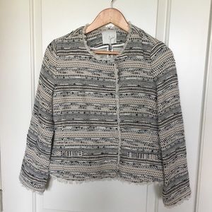 Joie tweed fringe blazer Sz small EUC